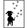 Paw Tracks: Dog Silhouette
