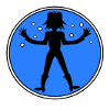 Underwater silhouette with bubbles