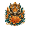 Tiger im Kristalllotus