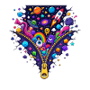 Kosmoszauber zipper design