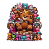 Royal teddy bear with court
