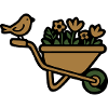Wheelbarrow Flowers Allotment Gardener