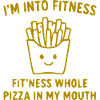 Pizza im Mund Fitness Spruch