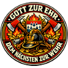 Feuerwehr Emblem Flammenhelm