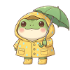Frosch mit Regenschirm