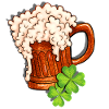 Bierkrug und Kleeblatt Design