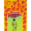 Herzenschirm und bunte Sonne
