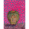 Neon Apple on Pink Background