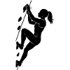 Athletic bouldering silhouette woman