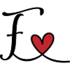 Letter F Monogram with Heart