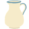 Cream Jug Pitcher with Blue Rim