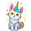 Regenbogen-Einhorn-Katzensterne