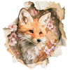 Fox with cherry blossoms