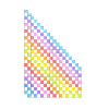Dégradé de triangle pixelisé arc-en-ciel