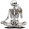Skeleton Drinks Bubble Tea Gothic Design