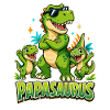 Papasaurus Father's Day Dad of 2