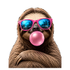 Sloth Bubblegum Sunglasses Funny Motif