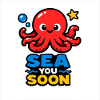 Sea You Soon Octopus Cartoon