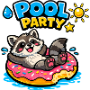 Raccoon Pool Party Donut