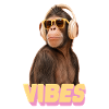 Cool Vibes Affe mit Kopfhörern