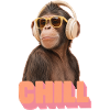 Cooles Chill Affe mit Kopfhörern Design