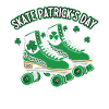 Green St. Patrick Day Roller Skates