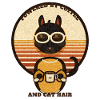 Katzenkaffee Retro Badge