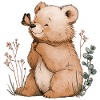 Bär mit Schmetterling