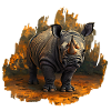 Whitemouth Rhinoceros, African Designs