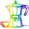 Bialetti Regenbogen Linienkunst