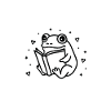 Buchmädchen Sommer-lustiger Frosch