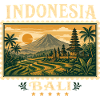 Bali tropical magic in retro style