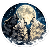 Triad Wolf in the Moonlight