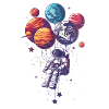 Astronaut mit Planetballons