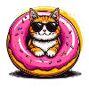 Cat donut with sunglasses