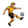 Yellow Black Soccer Player Kick