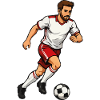 Dynamischer Fußballer im Sprint