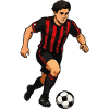 Red Black Sprint Soccer Player