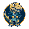 Dinosaurier-Kawaii-Maskottchen-Cartoon-Clipart-Logo-Abzeichen