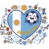 Heart Flag Argentina Illustration
