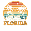 Florida Sunset Retro Surf Motif