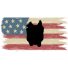 Silhouette Bulldog on American Flag