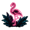 Neon Flamingo Tropical Glow