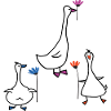 Geese with Flower