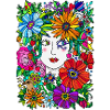 Boho Göttin im Blumenmeer