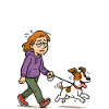 Müder Hundebesitzer & Jack Russell Comic
