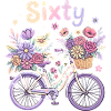 Sixty Floral Bicycle 60th Birthday