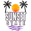 Sunset State Retro Beach Sunset