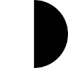 Halbmond Blockgrafik Weiß und Schwarz