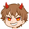 Fiery Devil's Head Cartoon